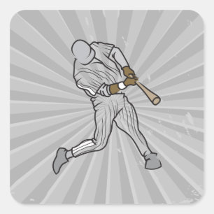 Sticker Carré graphique de frappeur de baseball