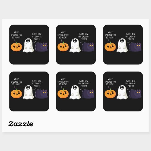 Sticker Carré Graphique d'inflation drôle pour Halloween et Than (Feuille)