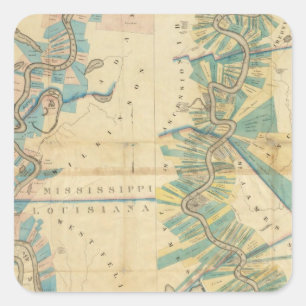 Sticker Carré Graphique du fleuve Mississippi inférieur