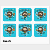 Sticker Carré Graphique sous-marin d'Aquaman | Chibi Aquaman (Feuille)