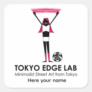 Sticker Carré Graphisme de supportrice de football urbaine moder