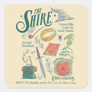 Sticker Carré Graphisme en collage aquarelle THE SHIRE™