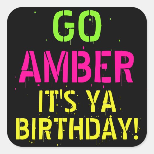 Sticker Carré Gras 80's/90's Neon Colors Funky Retro (Devant)