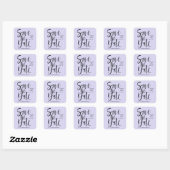 Sticker Carré Gras Calligraphie Black Lavender moderne mariage (Feuille)