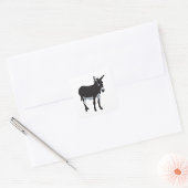 Sticker Carré Gras Donkey Silhouette ferme animal