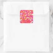 Sticker Carré Gras Fille Rose Chaud Fuchsia Orange Peinture Spla (Sac)