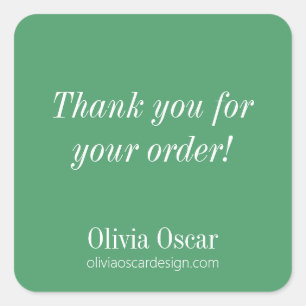 Sticker Carré Gras moderne Kelly Green Simple Business Merci
