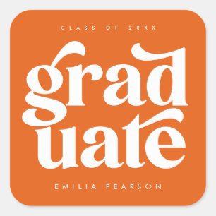 Sticker Carré Gras Moderne Type Orange Graduation