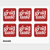 Sticker Carré Gras Moderne Type Red Graduation (Feuille)