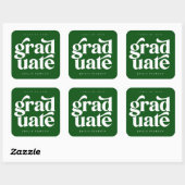 Sticker Carré Gras Moderne Type Vert Graduation (Feuille)