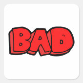 Sticker Carré Gras rouge mauvais style de graffiti (Devant)