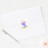 Sticker Carré Grasshopper violet Jongler amusant Créature