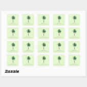 Sticker Carré Grateful Green Tropical Palm Tree (Feuille)