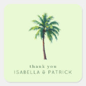 Sticker Carré Grateful Green Tropical Palm Tree (Devant)