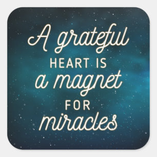 Sticker Carré Grateful Heart Magnet pour Miracles Sceau à coll