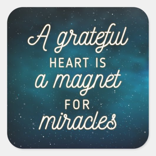 Sticker Carré Grateful Heart Magnet pour Miracles | Sceau à coll (Devant)