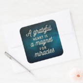 Sticker Carré Grateful Heart Magnet pour Miracles | Sceau à coll (Enveloppe)