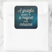 Sticker Carré Grateful Heart Magnet pour Miracles | Sceau à coll (Sac)