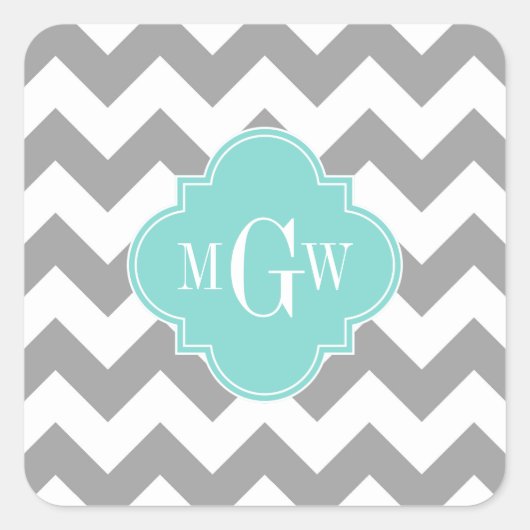 Sticker Carré Gray Wht Chevron (Devant)