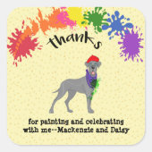 Sticker Carré Great Dane Dog Fun Art fête d'anniversaire (Devant)