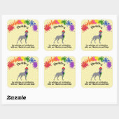 Sticker Carré Great Dane Dog Fun Art fête d'anniversaire (Feuille)