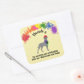 Sticker Carré Great Dane Dog Fun Art fête d'anniversaire (Enveloppe)