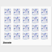 Sticker Carré Grèce Bleu et Blanc (Feuille)
