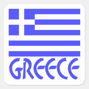Sticker Carré Grèce et drapeau grec