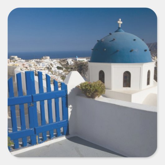 Sticker Carré Grèce et île grecque de Santorin depuis (Devant)