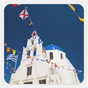 Sticker Carré Grèce et île grecque de Santorin ville d'Oia 4