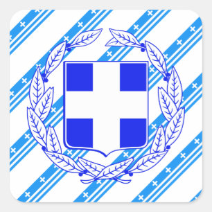 Sticker Carré Greek stripes flag