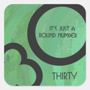 Sticker Carré Green 30 Décennie Anniversaire