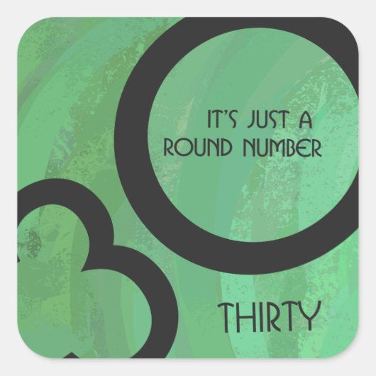 Sticker Carré Green 30 Décennie Anniversaire (Devant)