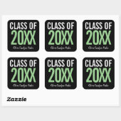 Sticker Carré Green Bold Graduation personnalisée chaque année (Feuille)