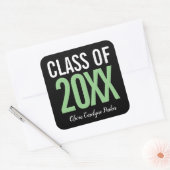 Sticker Carré Green Bold Graduation personnalisée chaque année (Enveloppe)