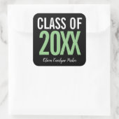Sticker Carré Green Bold Graduation personnalisée chaque année (Sac)