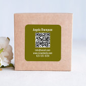 Sticker Carré Green Business QR Code Custom Basic