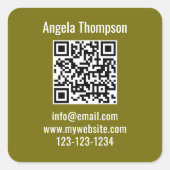 Sticker Carré Green Business QR Code Custom Basic (Devant)
