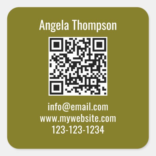 Sticker Carré Green Business QR Code Custom Basic (Devant)