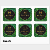 Sticker Carré Green Dragon Scales Or Anniversaire Merci (Feuille)