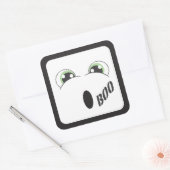 Sticker Carré Green Eyed Ghost Happy Halloween (Enveloppe)