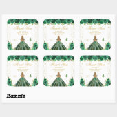 Sticker Carré Green Floral Blonde Cheveux Princesse Sweet sixtee (Feuille)