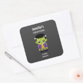 Sticker Carré Green Frankenstein Monster Halloween (Enveloppe)