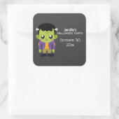 Sticker Carré Green Frankenstein Monster Halloween (Sac)