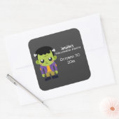 Sticker Carré Green Frankenstein Monster Halloween (Enveloppe)