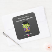 Sticker Carré Green Frankenstein Monster Halloween Kitchen (Enveloppe)