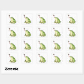 Sticker Carré Green Frog Catching a Fly (Feuille)