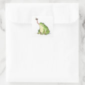 Sticker Carré Green Frog Catching a Fly (Sac)