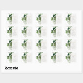 Sticker Carré Green Leafy Palm Tropical Foliage Mariage Merci (Feuille)