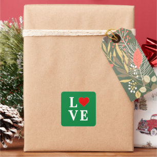 Sticker Carré Green LOVE Classic Retro